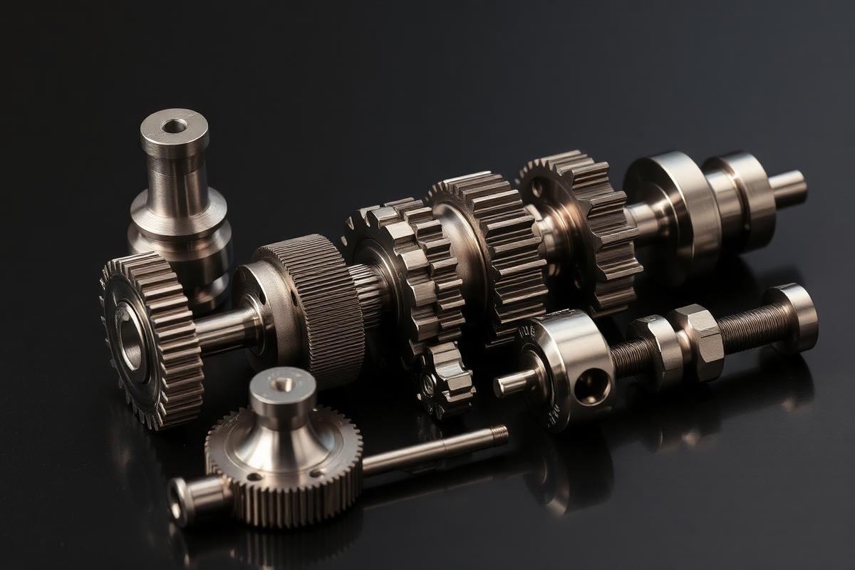 Precision engineered metal components arranged for inspection